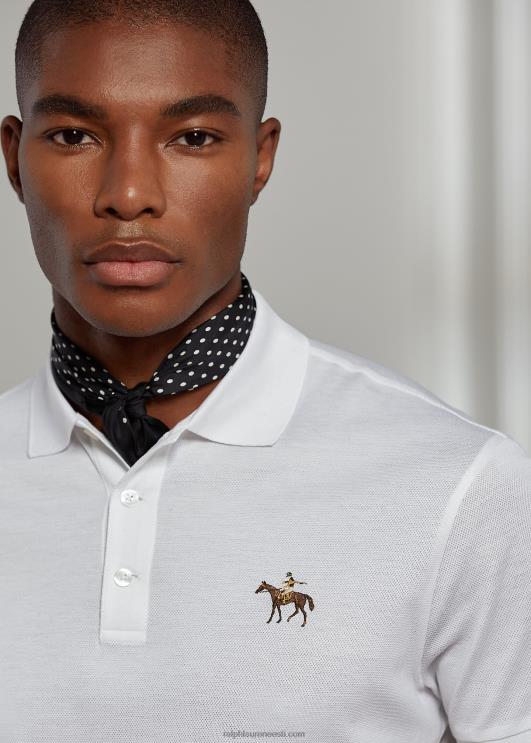 Ralph Lauren mehed kohandatud slim fit pikee polosärk PR0V55 klassikaline valge