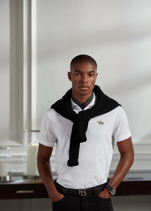 Ralph Lauren mehed kohandatud slim fit pikee polosärk PR0V55 klassikaline valge