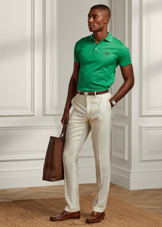 Ralph Lauren mehed kohandatud slim fit pikee polosärk PR0V56 mereroheline