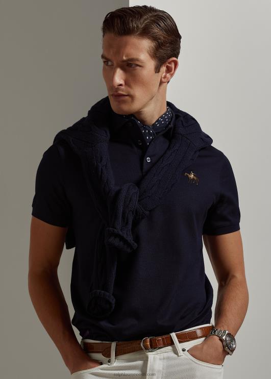 Ralph Lauren mehed kohandatud slim fit pikee polosärk PR0V60 klassikaline esimehe merevägi