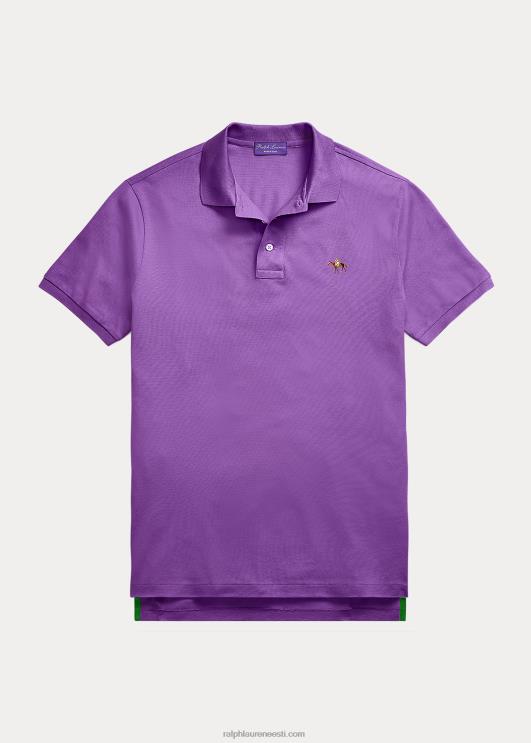 Ralph Lauren mehed kohandatud slim fit pikee polosärk PR0V61 särav lilla