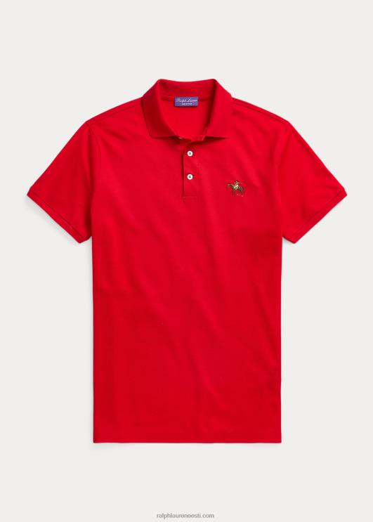 Ralph Lauren mehed kohandatud slim fit pikee polosärk PR0V63 klassikaline punane