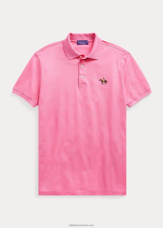 Ralph Lauren mehed kohandatud slim fit pikee polosärk PR0V64 klassikaline särav roosa
