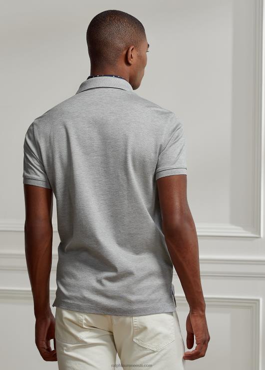 Ralph Lauren mehed kohandatud slim fit pikee polosärk PR0V67 helehall kanarbik