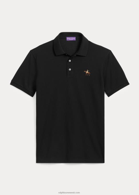 Ralph Lauren mehed kohandatud slim fit pikee polosärk PR0V68 klassikaline must