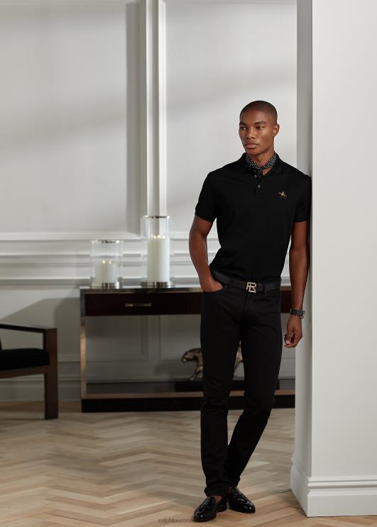 Ralph Lauren mehed kohandatud slim fit pikee polosärk PR0V68 klassikaline must