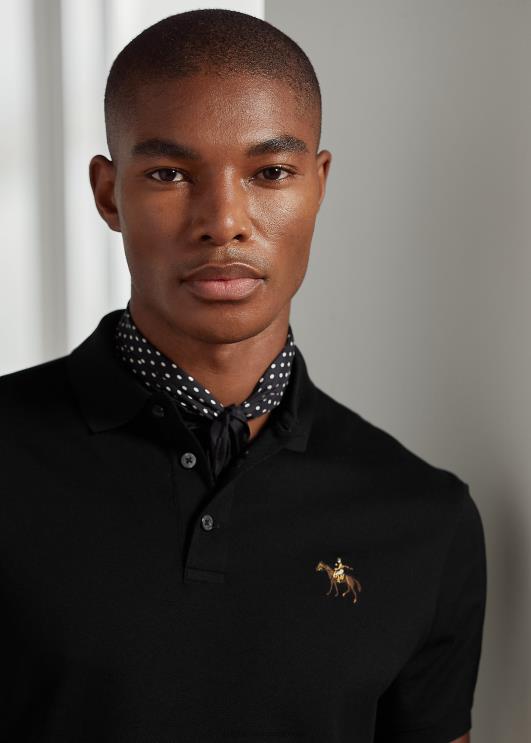 Ralph Lauren mehed kohandatud slim fit pikee polosärk PR0V68 klassikaline must