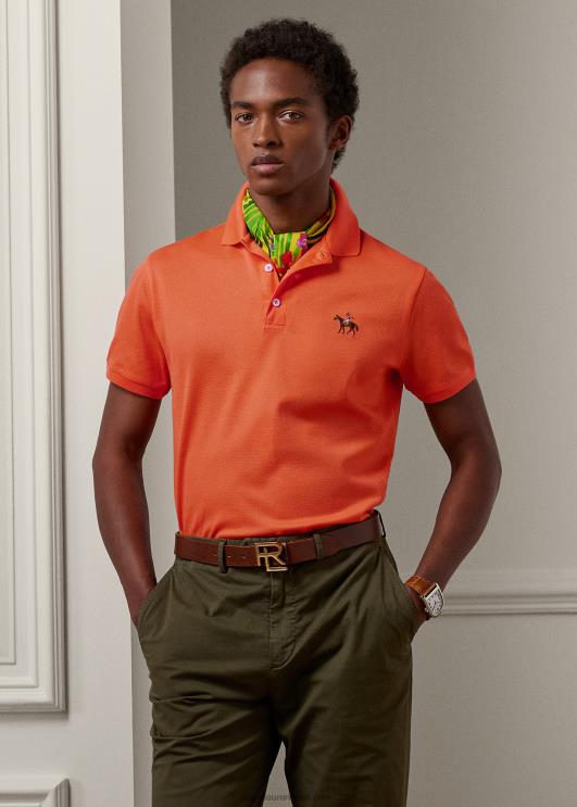 Ralph Lauren mehed kohandatud slim fit pikee polosärk PR0V8404 oranž moon