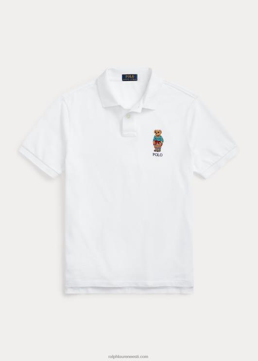 Ralph Lauren mehed kohandatud slim fit polo karu polosärk PR0V1206 valge