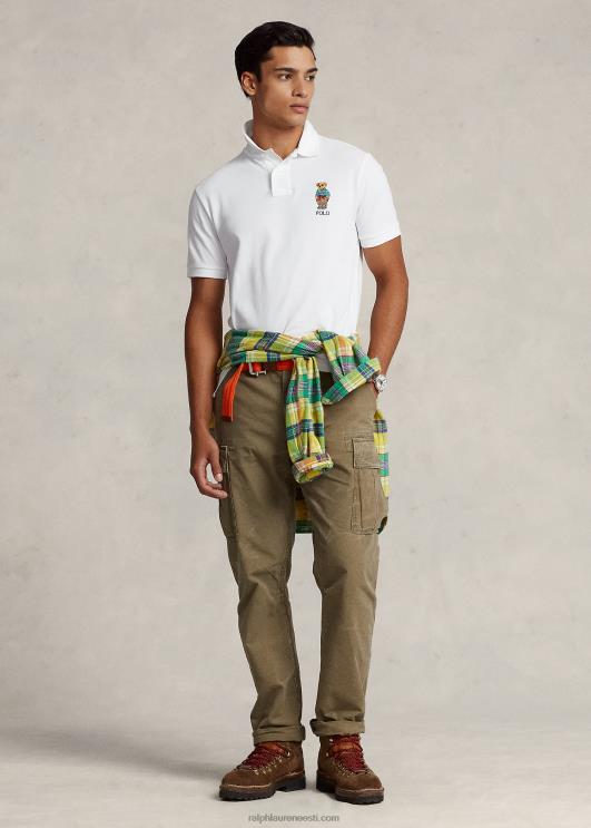Ralph Lauren mehed kohandatud slim fit polo karu polosärk PR0V1206 valge