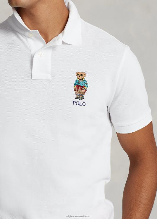 Ralph Lauren mehed kohandatud slim fit polo karu polosärk PR0V1206 valge