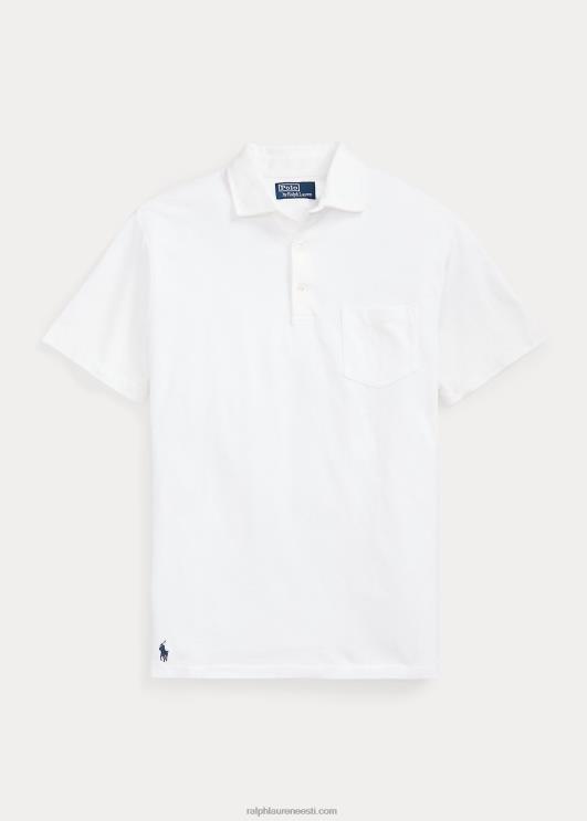 Ralph Lauren mehed kohandatud slim fit puuvillane-linane polosärk PR0V1230 valge