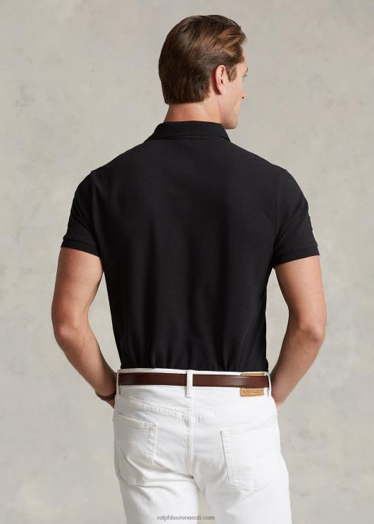 Ralph Lauren mehed kohandatud slim fit suure poni võrguga polosärk PR0V849 must