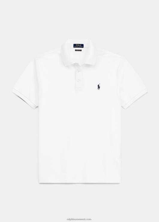 Ralph Lauren mehed kohandatud slim fit venivast võrgust polosärk PR0V526 valge