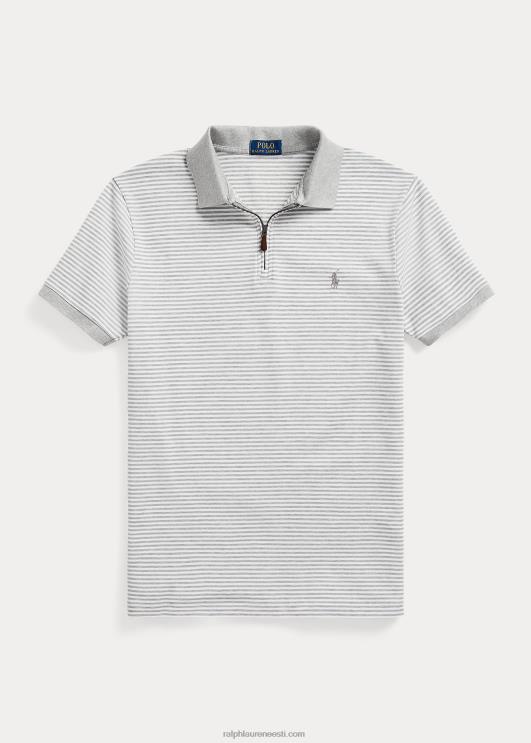 Ralph Lauren mehed kohandatud slim fit venivast võrgust polosärk PR0V873 ja üle kanarbiku/valge