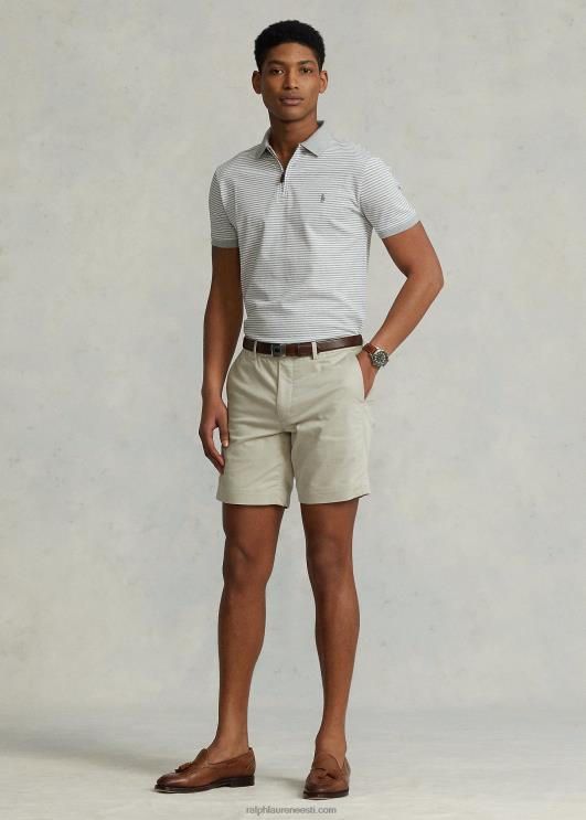 Ralph Lauren mehed kohandatud slim fit venivast võrgust polosärk PR0V873 ja üle kanarbiku/valge