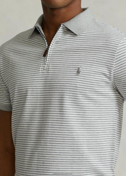 Ralph Lauren mehed kohandatud slim fit venivast võrgust polosärk PR0V873 ja üle kanarbiku/valge