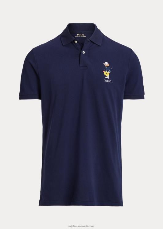 Ralph Lauren mehed kohandatud slim performance karu polo särk PR0V531 rafineeritud merevägi