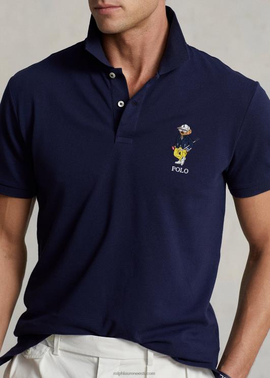 Ralph Lauren mehed kohandatud slim performance karu polo särk PR0V531 rafineeritud merevägi