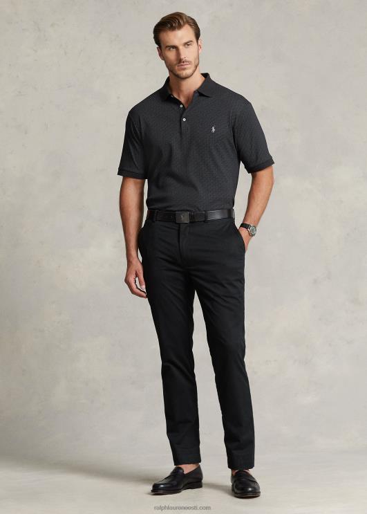 Ralph Lauren mehed monogramm pehme puuvillane polosärk PR0V1321 must kanarbik