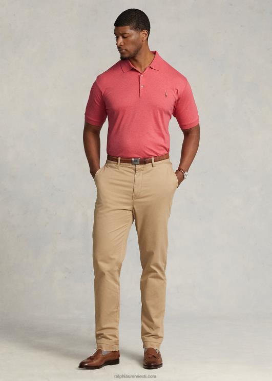 Ralph Lauren mehed pehme puuvillane polosärk PR0V1536 kõrgmäestiku rooskanarbik