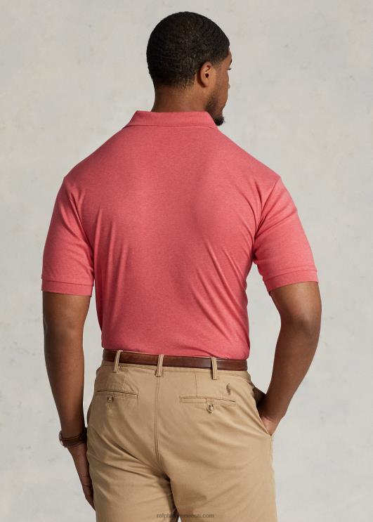 Ralph Lauren mehed pehme puuvillane polosärk PR0V1536 kõrgmäestiku rooskanarbik