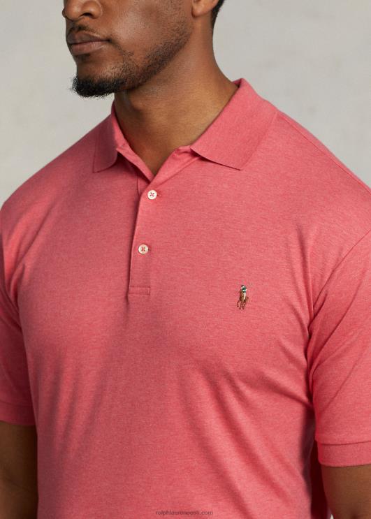 Ralph Lauren mehed pehme puuvillane polosärk PR0V1536 kõrgmäestiku rooskanarbik
