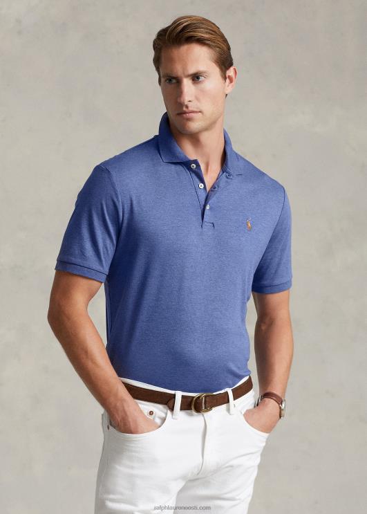 Ralph Lauren mehed pehme puuvillane polosärk – sobib hästi PR0V187 pleekinud kuninglik kanarbik
