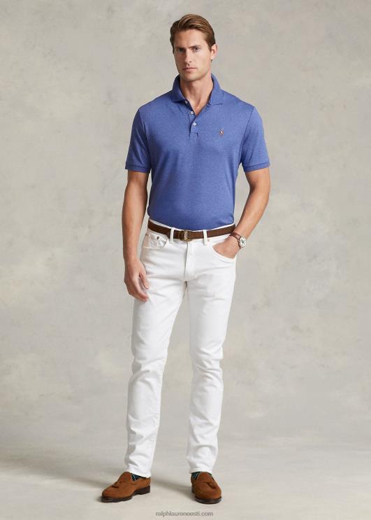 Ralph Lauren mehed pehme puuvillane polosärk – sobib hästi PR0V187 pleekinud kuninglik kanarbik