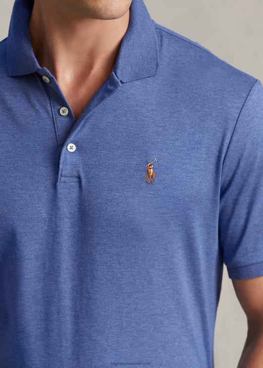 Ralph Lauren mehed pehme puuvillane polosärk – sobib hästi PR0V187 pleekinud kuninglik kanarbik
