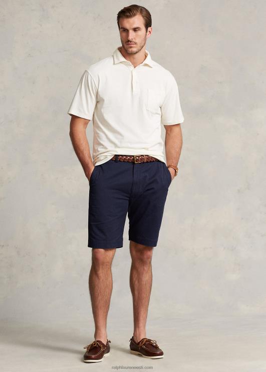 Ralph Lauren mehed puuvillane-linane polosärk PR0V1595 pärgamendikreem