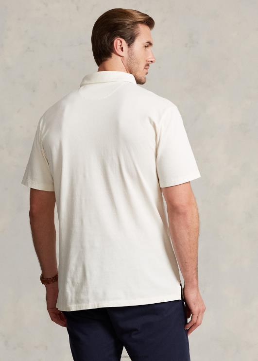 Ralph Lauren mehed puuvillane-linane polosärk PR0V1595 pärgamendikreem