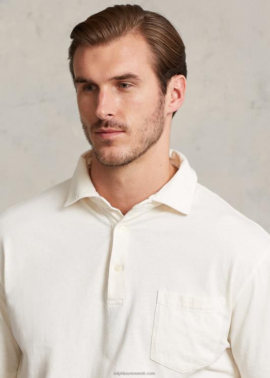 Ralph Lauren mehed puuvillane-linane polosärk PR0V1595 pärgamendikreem