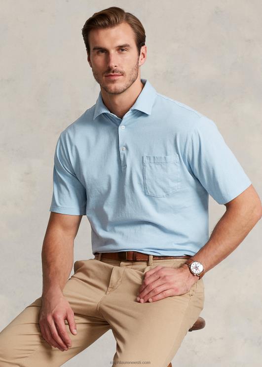 Ralph Lauren mehed puuvillane-linane polosärk PR0V1596 pulber sinine
