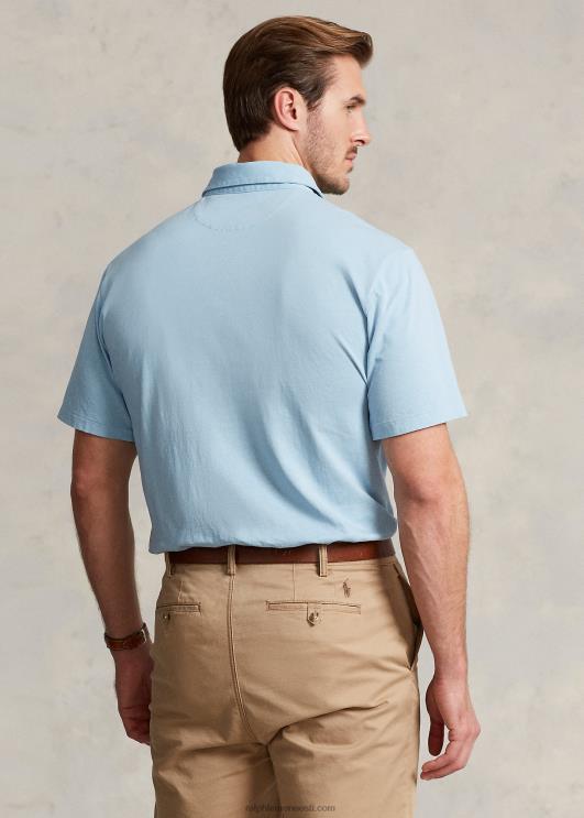 Ralph Lauren mehed puuvillane-linane polosärk PR0V1596 pulber sinine