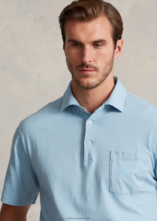 Ralph Lauren mehed puuvillane-linane polosärk PR0V1596 pulber sinine