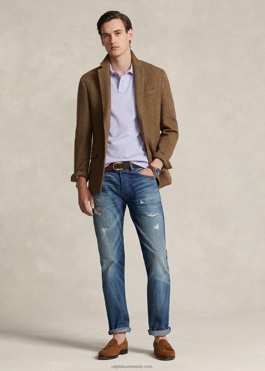 Ralph Lauren mehed slim fit uus võrksärk PR0V33 lill lilla