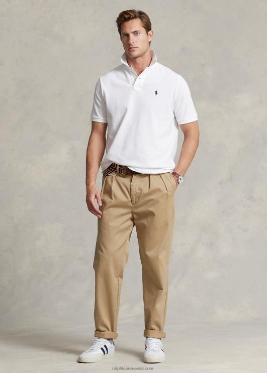 Ralph Lauren mehed slim fit võrgust polosärk PR0V1 valge/merepunane