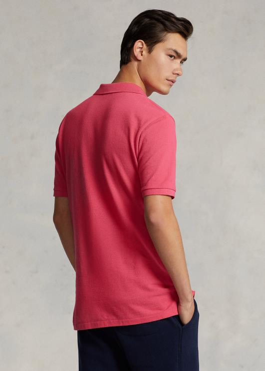 Ralph Lauren mehed slim fit võrgust polosärk PR0V44 kuum roosa/valge