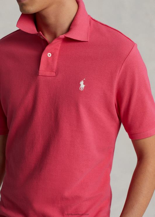 Ralph Lauren mehed slim fit võrgust polosärk PR0V44 kuum roosa/valge