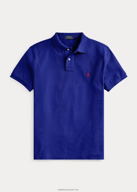 Ralph Lauren mehed slim fit võrgust polosärk PR0V7 pärand kuninglik/punane