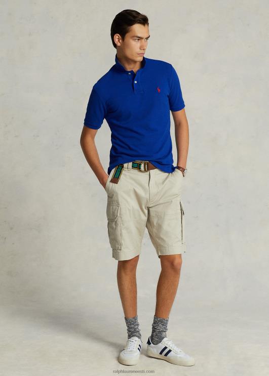 Ralph Lauren mehed slim fit võrgust polosärk PR0V7 pärand kuninglik/punane