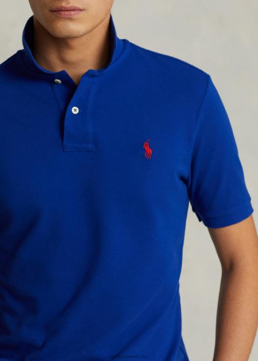 Ralph Lauren mehed slim fit võrgust polosärk PR0V7 pärand kuninglik/punane