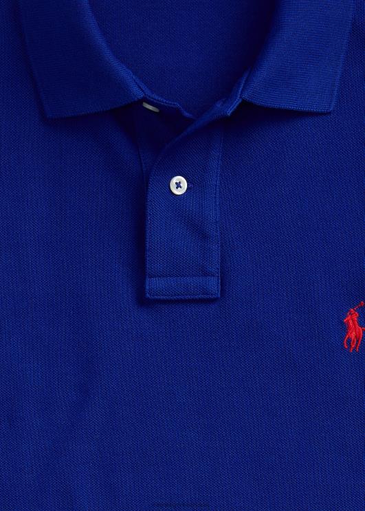 Ralph Lauren mehed slim fit võrgust polosärk PR0V7 pärand kuninglik/punane