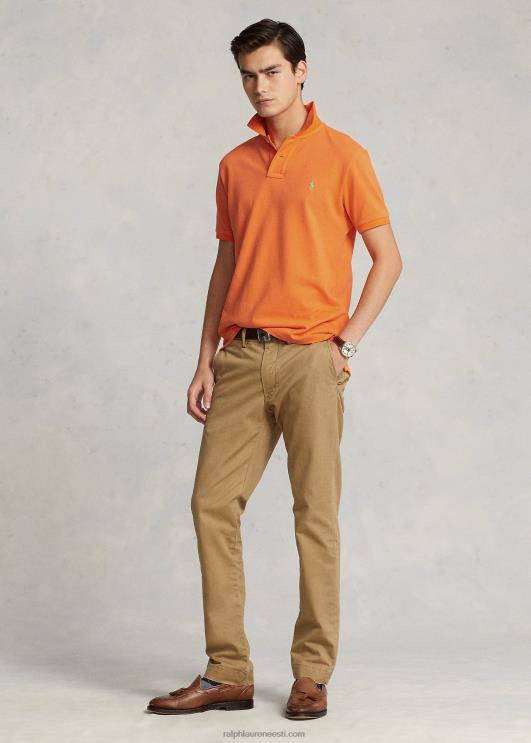 Ralph Lauren mehed slim fit võrgust polosärk PR0V8358 kuurordi oranž