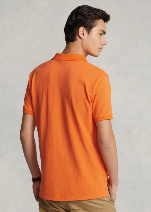 Ralph Lauren mehed slim fit võrgust polosärk PR0V8358 kuurordi oranž