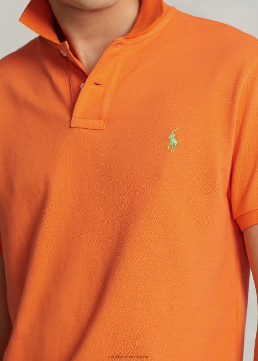 Ralph Lauren mehed slim fit võrgust polosärk PR0V8358 kuurordi oranž
