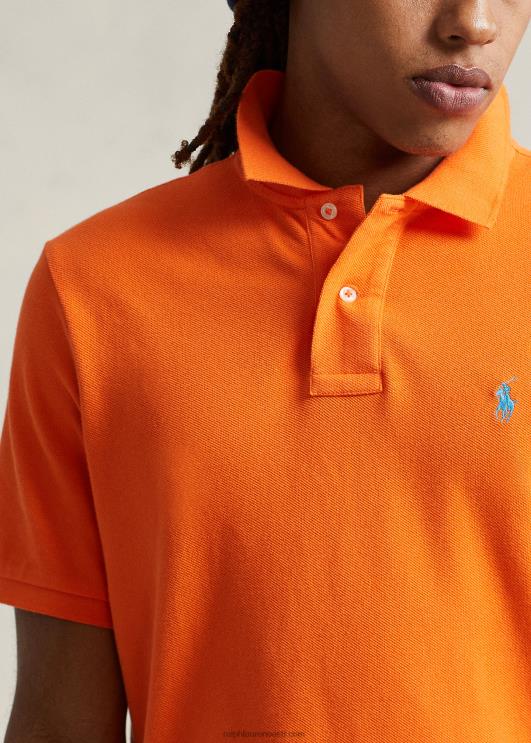 Ralph Lauren mehed slim fit võrgust polosärk PR0V8359 kuurort oranž/helesinine