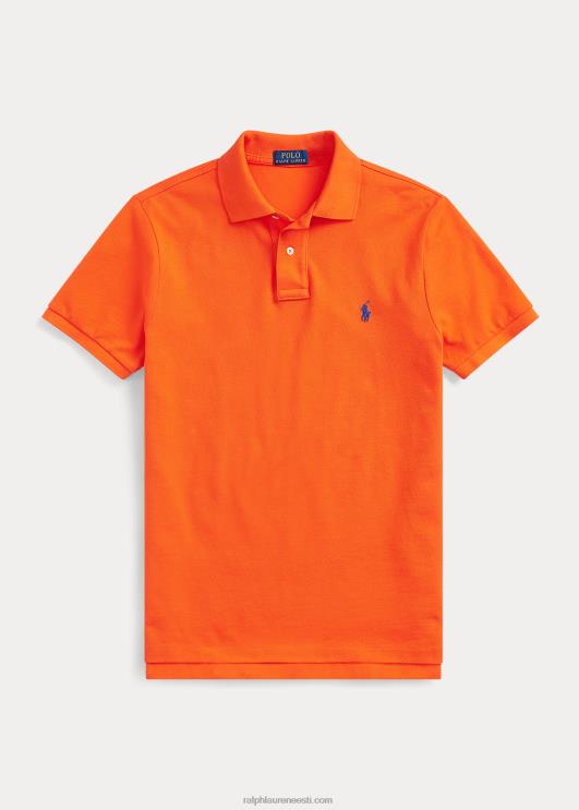 Ralph Lauren mehed slim fit võrgust polosärk PR0V8360 purjetamine oranž/kuninglik