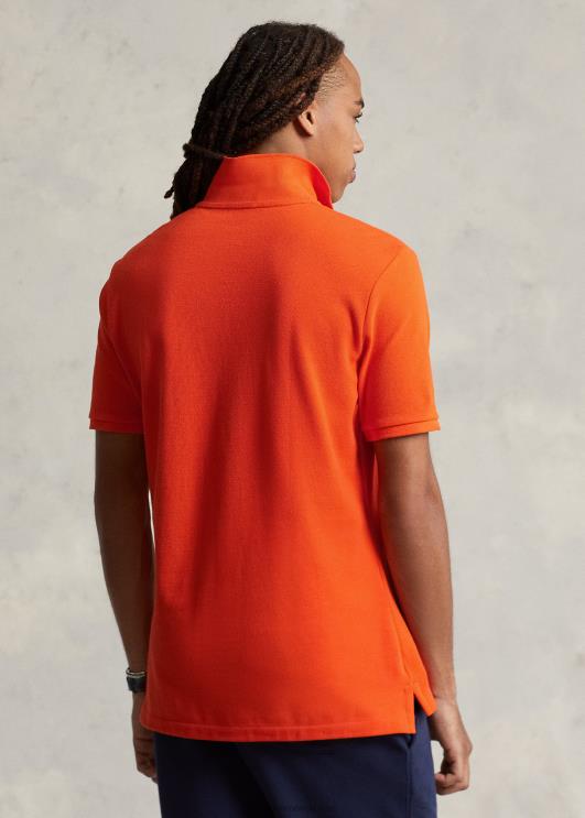 Ralph Lauren mehed slim fit võrgust polosärk PR0V8360 purjetamine oranž/kuninglik